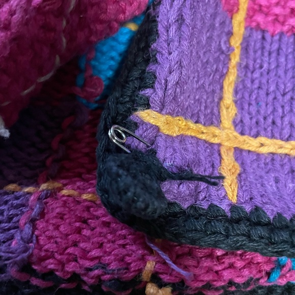 Women’s 80s Vintage Floral Plaid Knit Cardigan Size Large - Picture 8 of 12